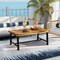 43.5" Acacia Wood Coffee Table with Thick Top and Reinforced Metal Frame Ideal for Indoor or Outdoor